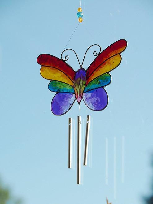Rainbow Butterfly Wind Chime Sun Catcher