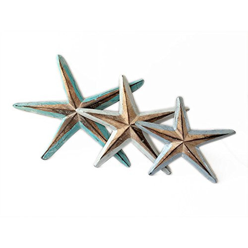 Set of 3 Wooden Starfish
