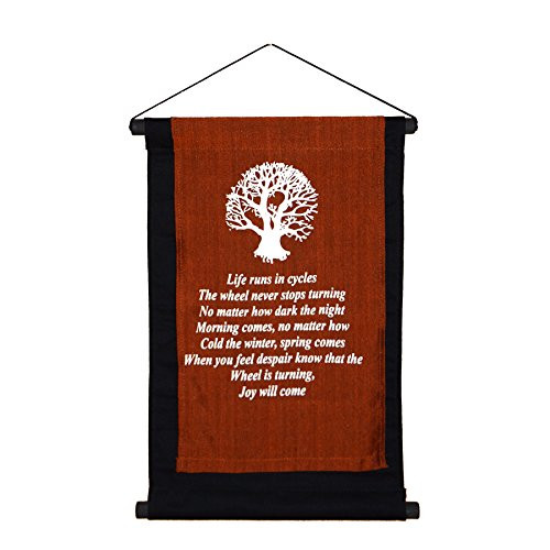 Fabric Message Scroll "Life runs in cycles"