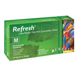 Aurelia® X-Small Refresh® Mint Powder-Free Latex Exam Gloves