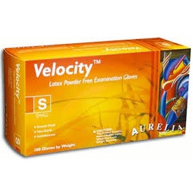 Aurelia® X-Small Velocity® Powder Free Latex Exam Gloves