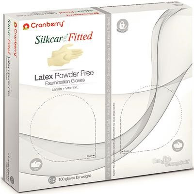 Cranberry X-Small Silkcare Powder-Free Latex Gloves