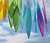Rainbow Frosted Glass Leaf Wind Chime