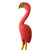 Tall Bright Pink Wooden Flamingo