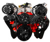Big Block Chevy All Inclusive Evolution Serpentine System, Black, Front, No AC