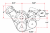 Small Block Chevy Long Water Pump Serpentine System - All Inclusive, Sanden 508 AC, Dimensions