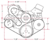 Small Block Chevy Long Water Pump Sport Track Serpentine System, dimensions