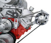 Small Block Chevy - Outward Mount Deluxe for Blowers - Short Water Pump Serpentine System | Clear