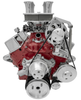Small Block Chevy - Inward Mount Ultra - Standard Rotation Serpentine System, Clear