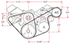Chevy Small Block Mid-Mount Ultra Serpentine System, Dimensions