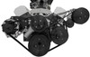 Black Chevy Small Block Mid-Mount Ultra Serpentine System AC PS ALT