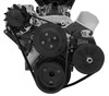 Black Small Block Chevy Serpentine Conversion : Deluxe, Underdrive, Front
