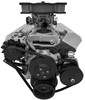 Black Small Block Chevy Serpentine Conversion : Deluxe, Underdrive, Front High