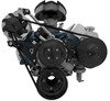 Small Block Ford Ultra Mid-Mount Serpentine Conversion Kit - PS - Black, Saginaw