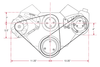 Big Block Chevy Serpentine Conversion Ultra for Electric Water Pumps, Dimensions