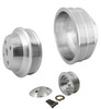Big Block Chevy High Flow Serpentine Pulley Kit for Long Water Pumps (2V Crank, 1V WP), Clear