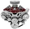 Chevy Big Block All Inclusive Style Track Serpentine System for 1963-'82 Corvettes w/o AC, Clear