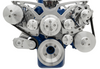 Ford 351 Cleveland All Inclusive Style Track Serpentine System w/ AC, Clear, Front