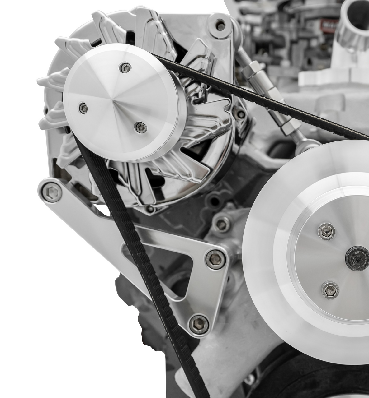 Keenso Kit Staffa Alternatore In Alluminio Lucido Per Chevy SBC 350, Pompa Acqua Lunga, Supporto Generatore, Compatibile OEM Pce232.1002