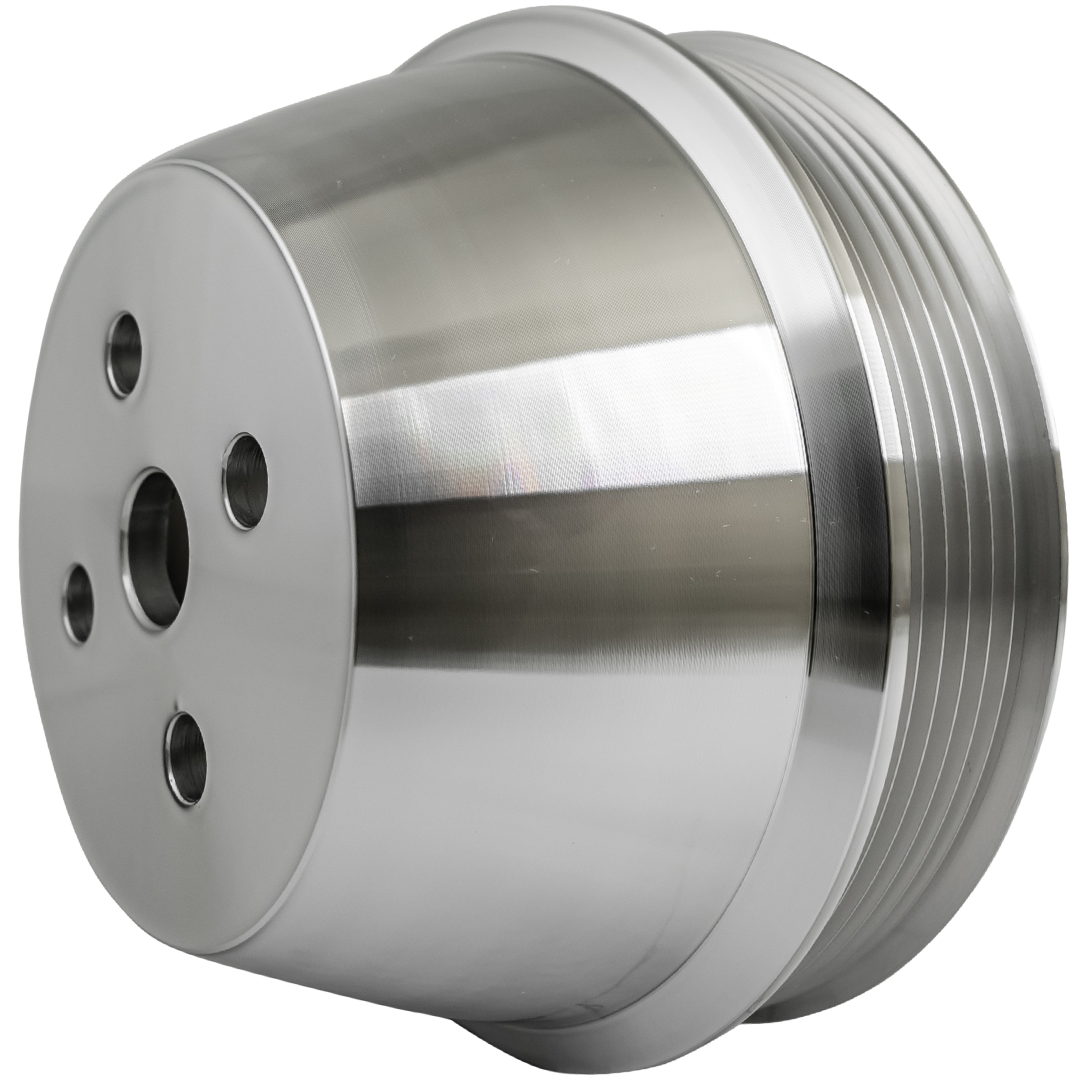 Aluminum Dual Groove V-Belt Pulley For SBC Small Block Chevy Short Water Pump (SWP)