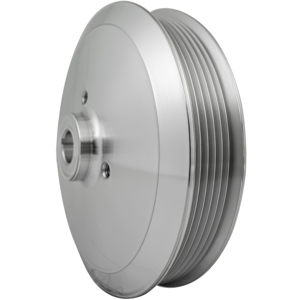 Chevy LWP & Ford Serpentine Saginaw Keyway Power Steering Pulley, Clear