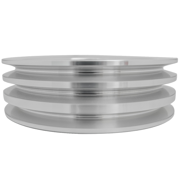 Small Block Chevy Crankshaft Pulley, 3V, Clear, Side