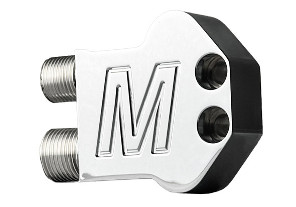 90 Degree AC Manifold for 7176 Compressors, Polished, Right 90 Degree AC Manifold for 7176 Compressors, Polished, Right