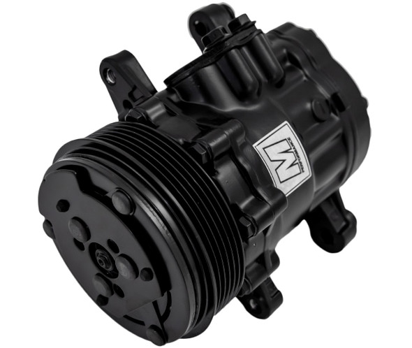 Ultra Series Sanden 7176 / SD-7 Air Conditioning Compressor Black Finish with 6 Groove Clutch, Face Ultra Series Sanden 7176 / SD-7 Air Conditioning Compressor Black Finish with 6 Groove Clutch, Face