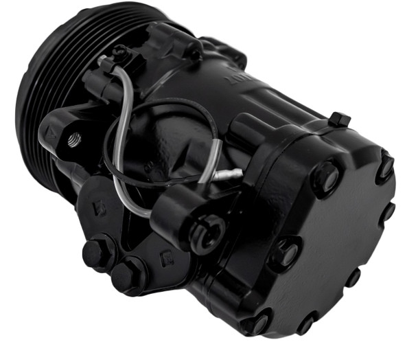 Ultra Series Sanden 7176 / SD-7 Air Conditioning Compressor Black Finish with 6 Groove Clutch, Back Ultra Series Sanden 7176 / SD-7 Air Conditioning Compressor Black Finish with 6 Groove Clutch, Back