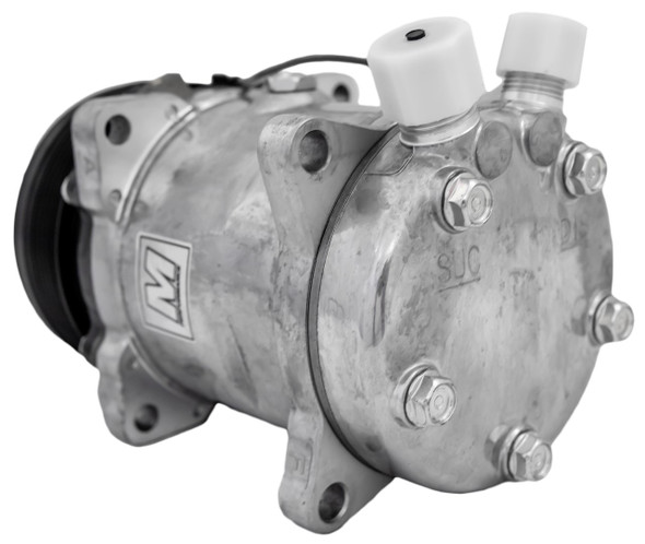 Ultra Series Sanden 508 Air Conditioning Compressor Cast Finish with 6 Groove Clutch, Back Ultra Series Sanden 508 Air Conditioning Compressor Cast Finish with 6 Groove Clutch, Back