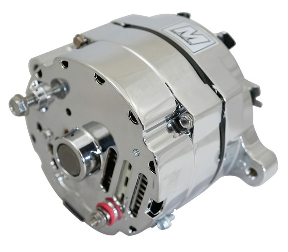 Ultra Series Ford 1G Alternator, 100 Amp 1 Wire Polished Finish, Back Ultra Series Ford 1G Alternator, 100 Amp 1 Wire Polished Finish, Back