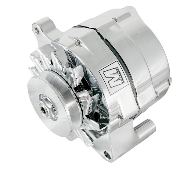 Ultra Series Ford 1G Alternator, 140 Amp 1 Wire Chrome Finish, Face Ultra Series Ford 1G Alternator, 140 Amp 1 Wire Chrome Finish, Face