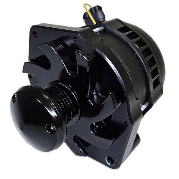 GM 10SI 320 AMP 1 Wire Black Alternator, Face GM 10SI 320 AMP 1 Wire Black Alternator, Face