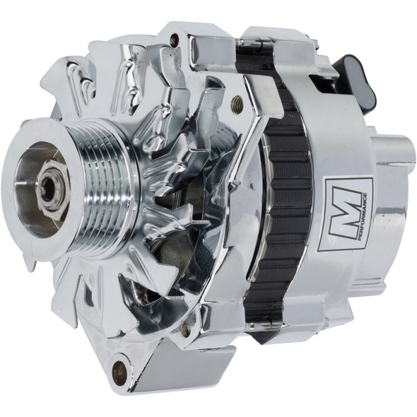 Ultra Series GM CS130 Alternator, 140 Amp 1 Wire Chrome Finish, Right offset Mount