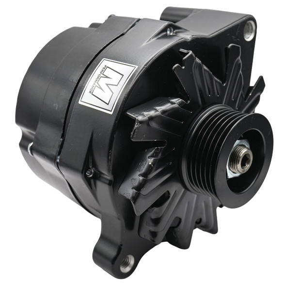 Ford 1 Wire Alternator w/ Serpentine Pulley, 140 AMP, Black