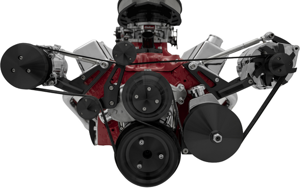 Small Block Chevy - Outward Mount Deluxe - Short Water Pump Serpentine System (Reverse)