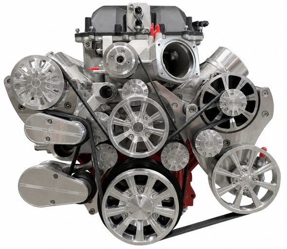 Chevy LSA Supercharged Evolution Serpentine System - Polished AC