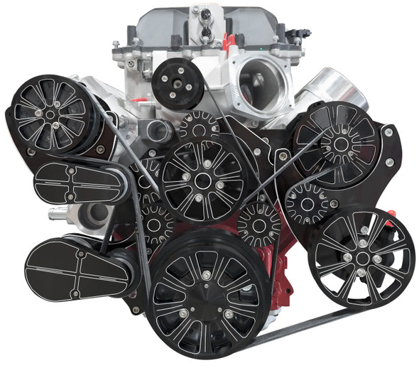  Chevy LSA Supercharged Evolution Serpentine System - Black Onyx AC