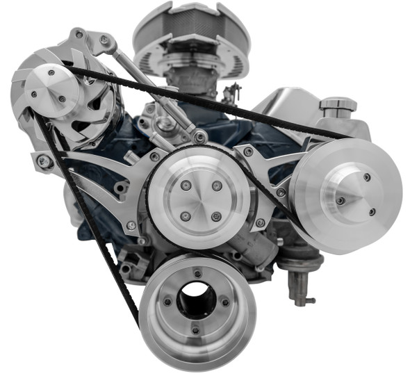 Small Block Ford Ultra Mid-Mount Serpentine Conversion Kit, SAGINAW POWER STEERING