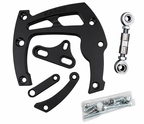 Big Block Chevy AC Bracket High Mount - LWP - 7176 AC, Black