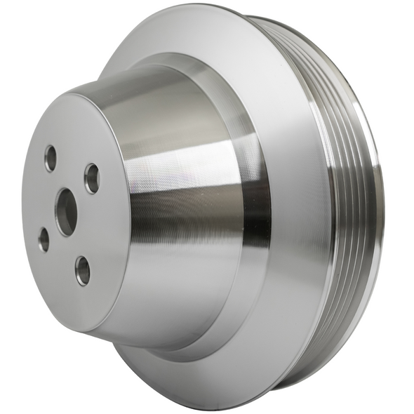 Chevy Big/Small Block Short Water Pump Performance Ratio Serpentine Water Pump Pulley, Clear