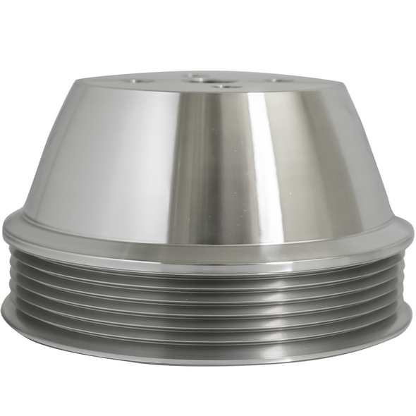 Small Block Chevy Short Water Pump High Flow Serpentine Water Pump Pulley, Clear