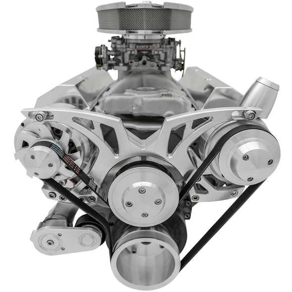 Big Block Chevy Style Track All Inclusive Serpentine System, Clear