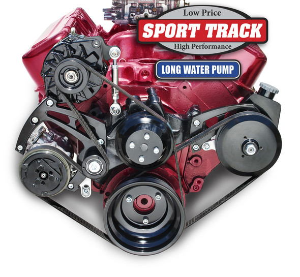 Big Block Chevy Serpentine Conversion Sport Track; Long Water Pump