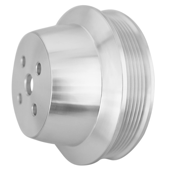 Big Block Chevy High Flow Serpentine Water Pump Pulley for Short Water Pumps (1V), Clear