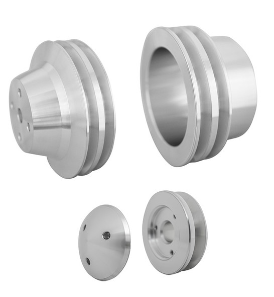 Big Block Chevy Performance Ratio V-Belt Pulley Kit (2V), Clear