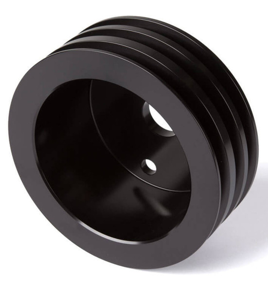 Big Block Chevy High Flow Crankshaft V-Belt Pulley for Long Water Pumps, Black