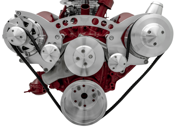 Chevy 348-409 c.i. All Inclusive Revolver Serpentine System, Clear