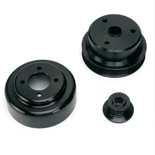 1996 - 1997 Chevy Trucks Power & Amp Series Serpentine Pulley Kit (3 Piece), Black