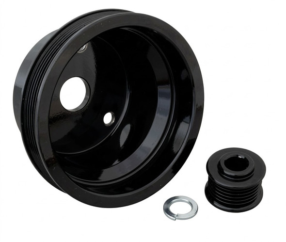 1988 - 2000 Chevy Truck Big Block Power & Amp Series Pulley Kit, Black